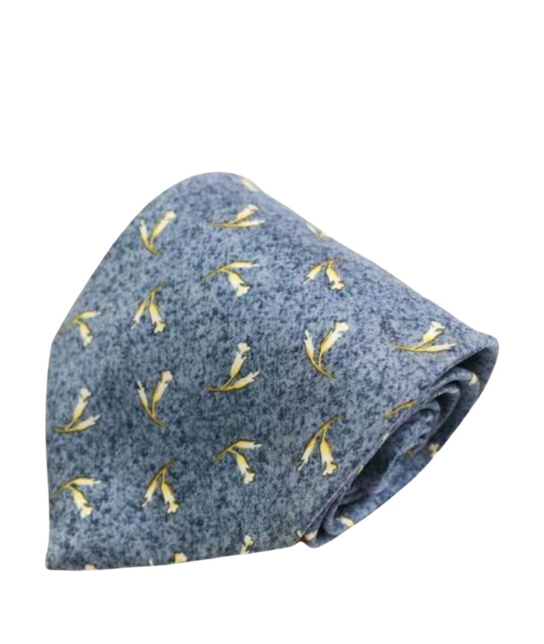 SAINT LAURENT Синий шелковый галстук, фото 1