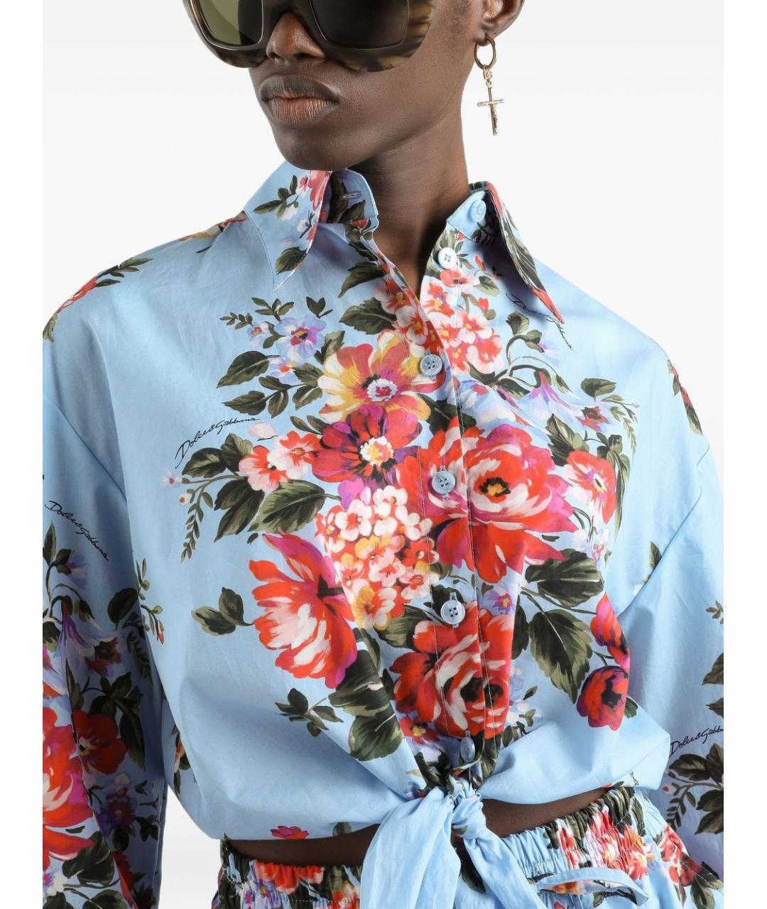 DOLCE&GABBANA Голубая хлопковая рубашка, фото 3