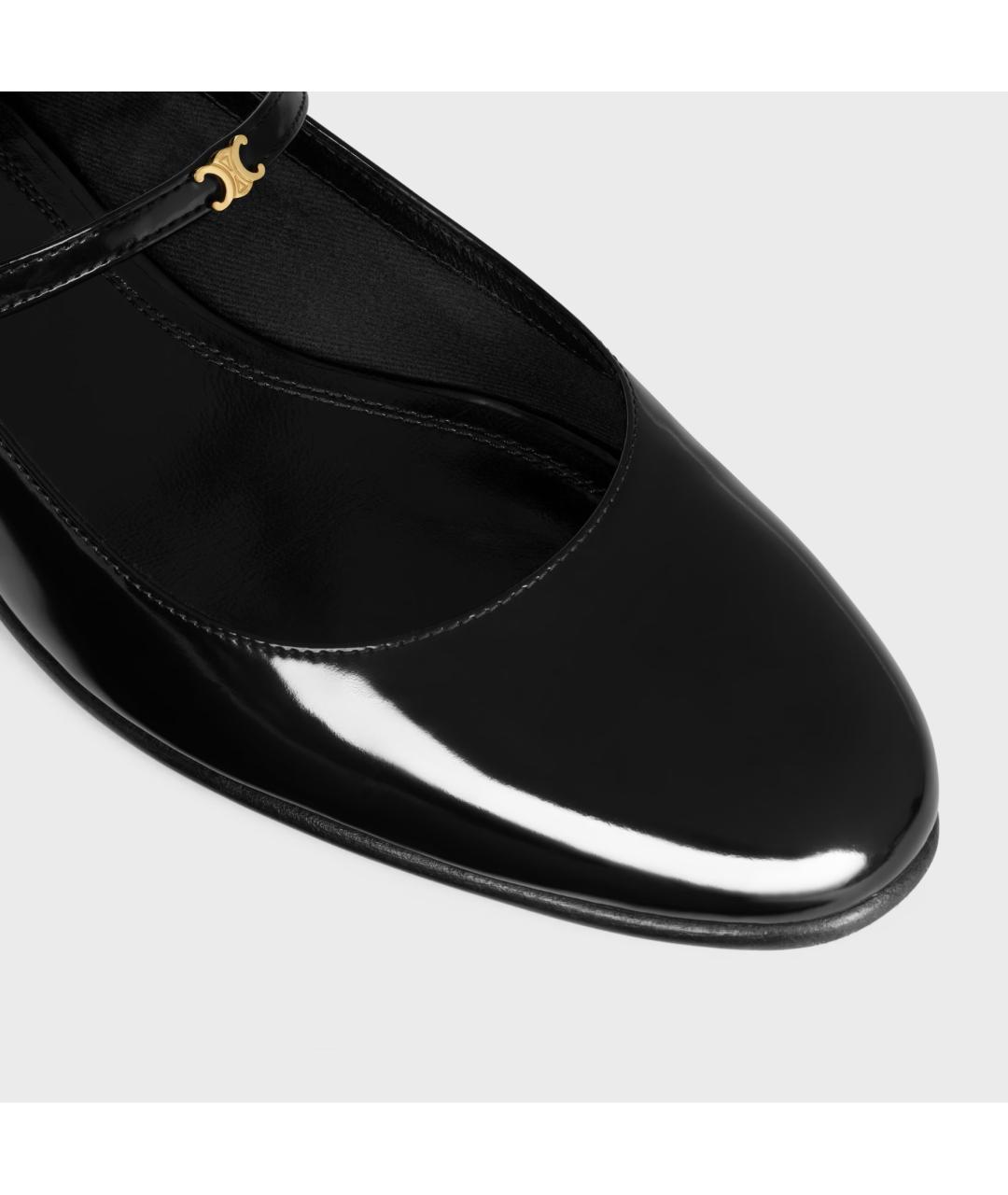 CELINE Черные балетки из лакированной кожи, фото 7