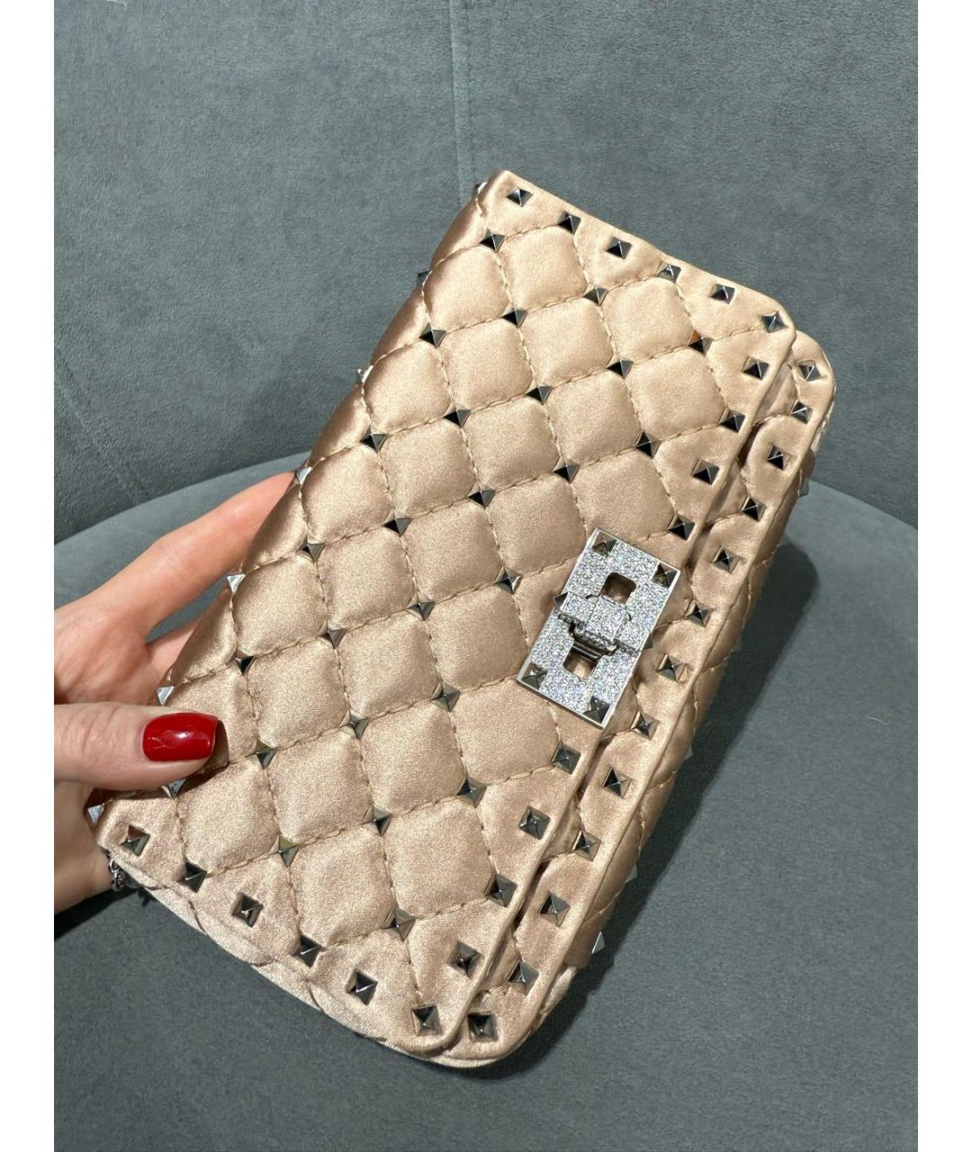 VALENTINO Розовая шелковая сумка через плечо, фото 7