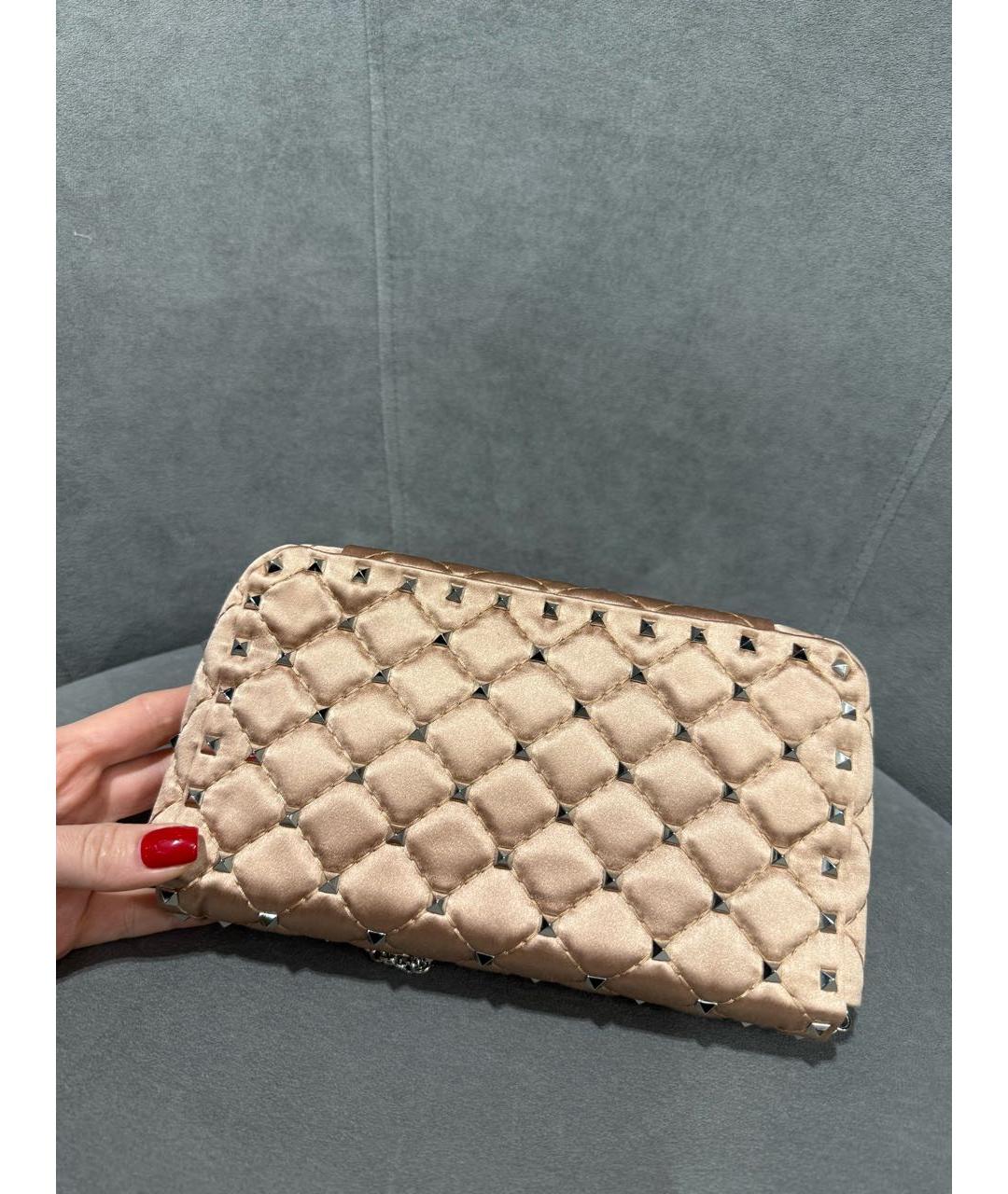 VALENTINO Розовая шелковая сумка через плечо, фото 4