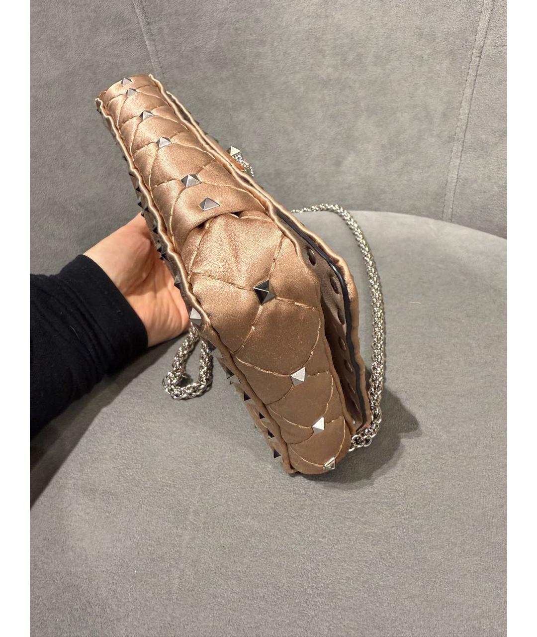 VALENTINO Розовая шелковая сумка через плечо, фото 5