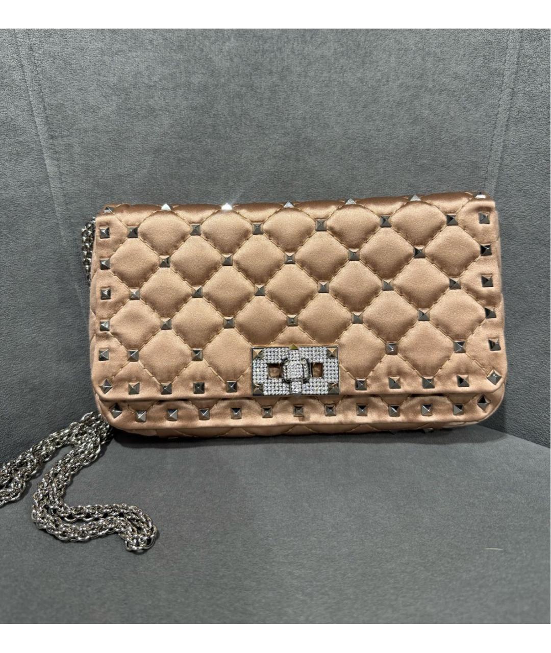 VALENTINO Розовая шелковая сумка через плечо, фото 2