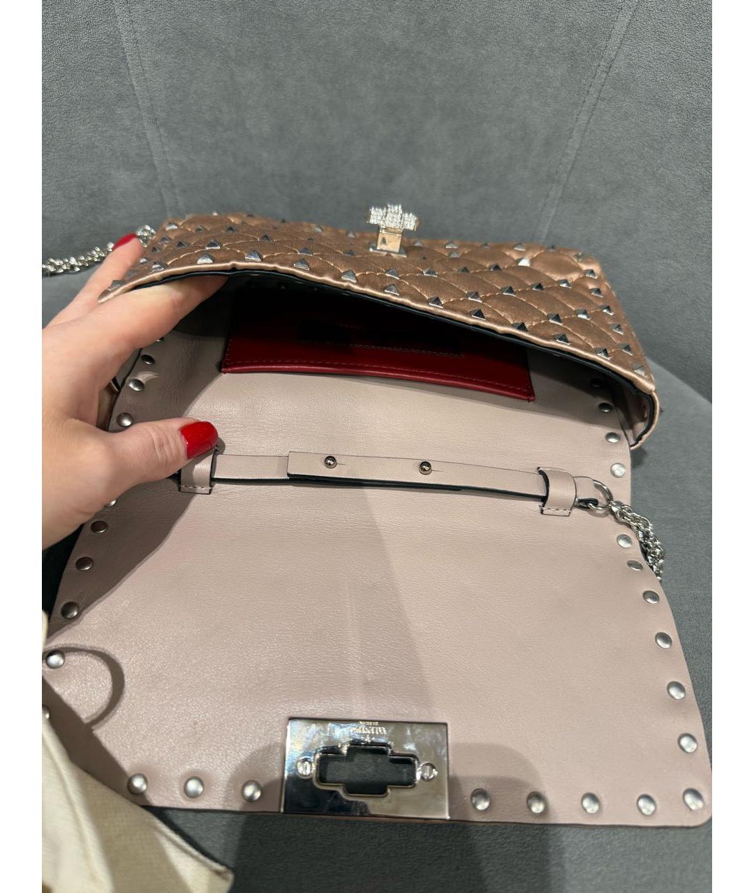 VALENTINO Розовая шелковая сумка через плечо, фото 6