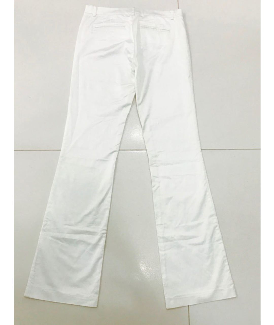 PINKO Белые хлопко-эластановые брюки широкие, фото 5