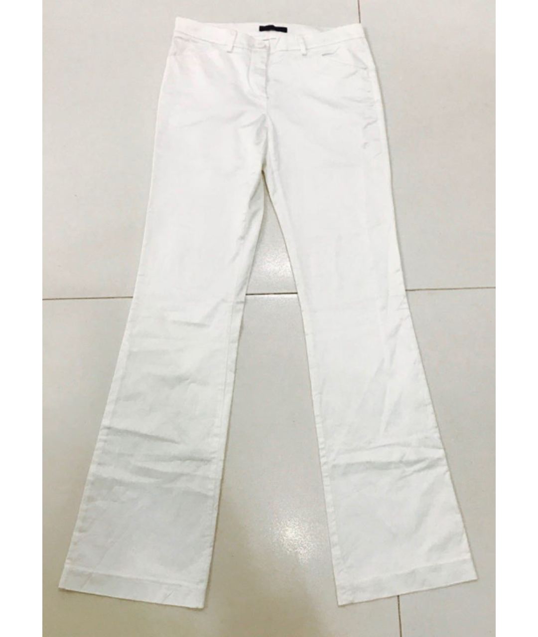 PINKO Белые хлопко-эластановые брюки широкие, фото 2