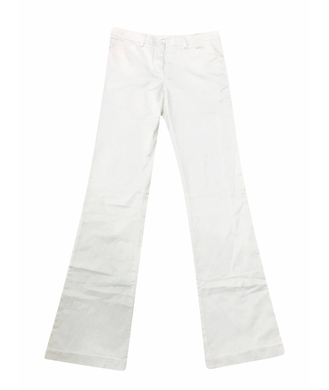 PINKO Белые хлопко-эластановые брюки широкие, фото 1