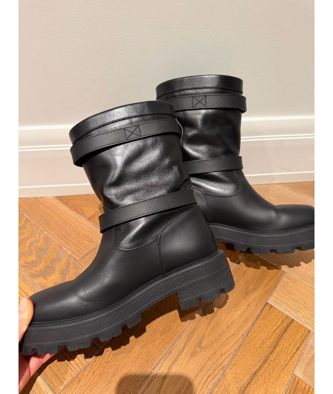 CHRISTIAN DIOR Черные кожаные полусапоги, фото 4