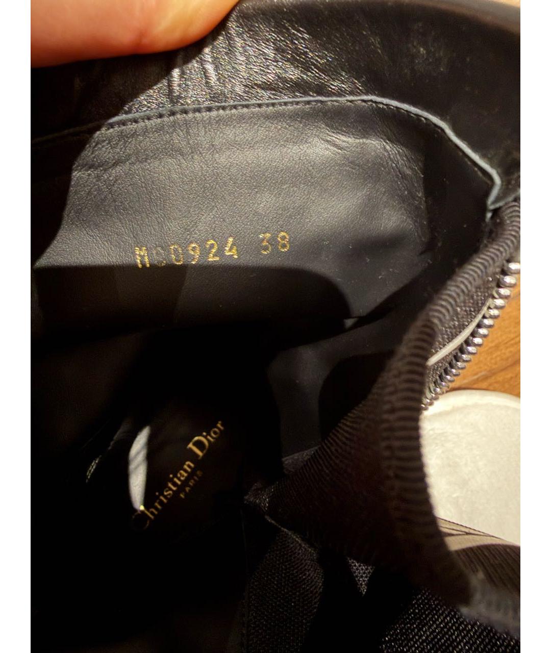 CHRISTIAN DIOR Черные кожаные полусапоги, фото 6