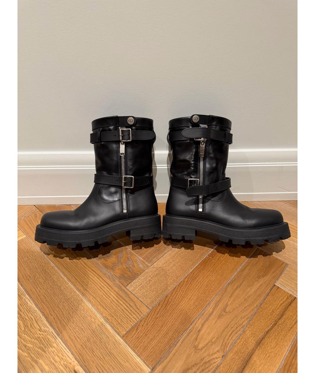 CHRISTIAN DIOR Черные кожаные полусапоги, фото 8