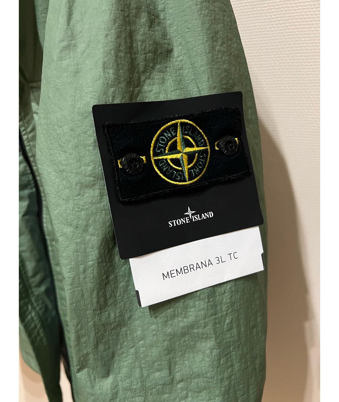 STONE ISLAND Зеленая полиэстеровая куртка, фото 4