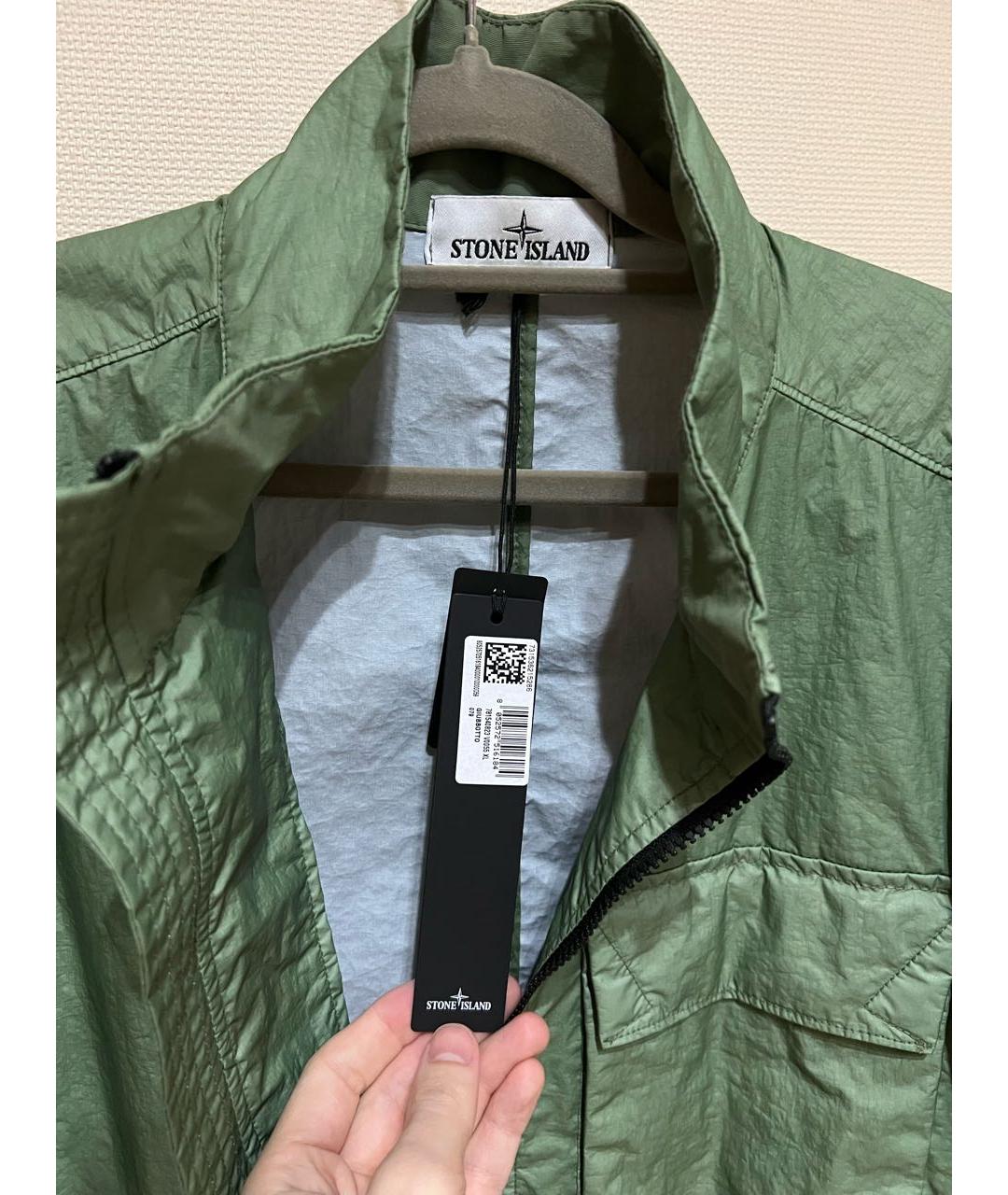 STONE ISLAND Зеленая полиэстеровая куртка, фото 3