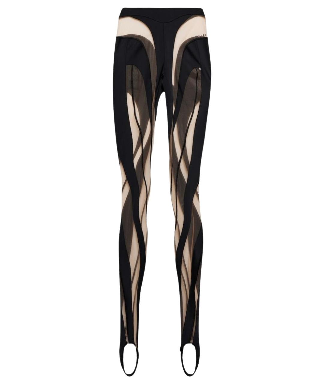 MUGLER Черные полиамидовые леггинсы и велосипедки, фото 1