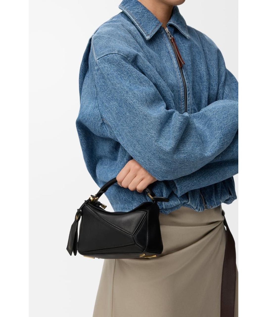 LOEWE Черная кожаная сумка через плечо, фото 3