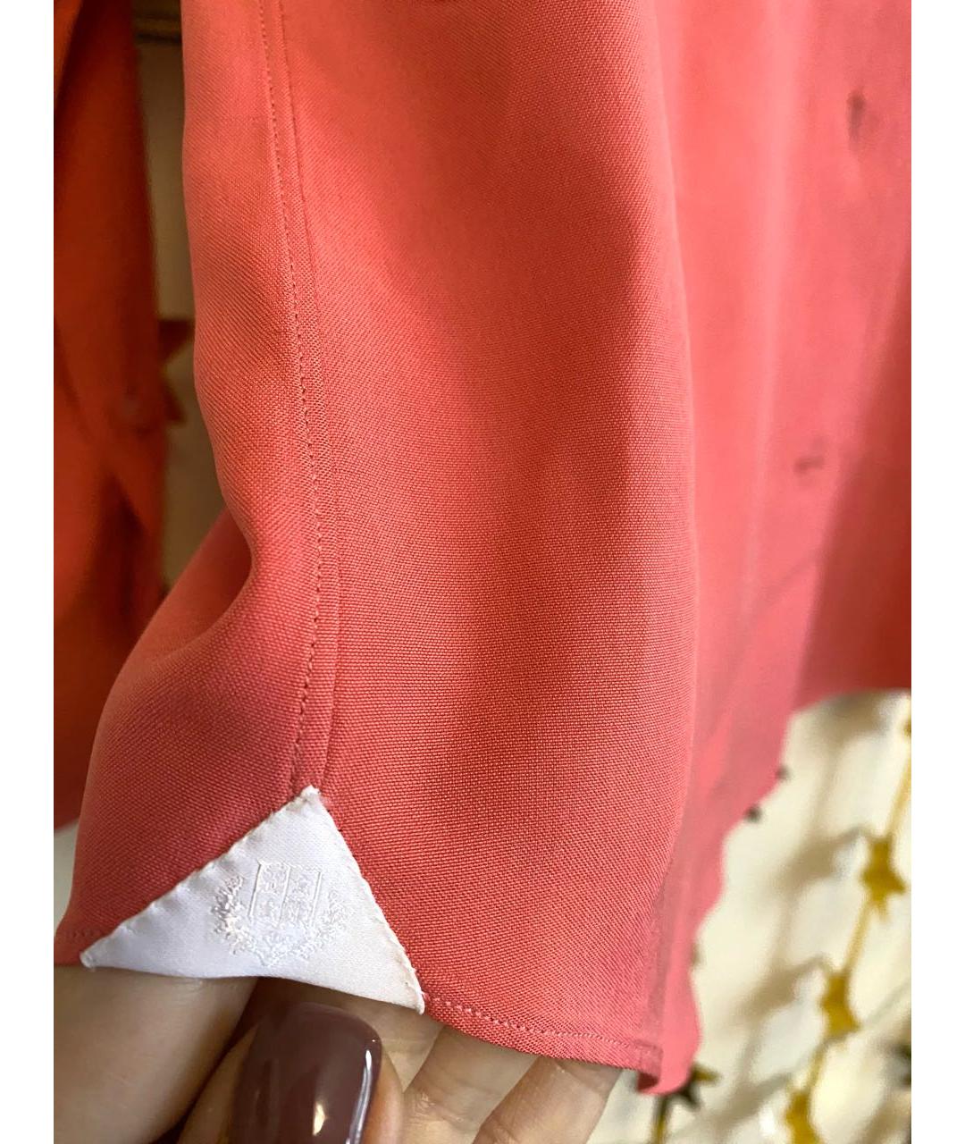 LORO PIANA Коралловая шелковая блузы, фото 7