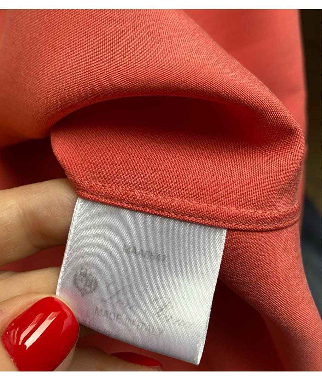 LORO PIANA Коралловая шелковая блузы, фото 8