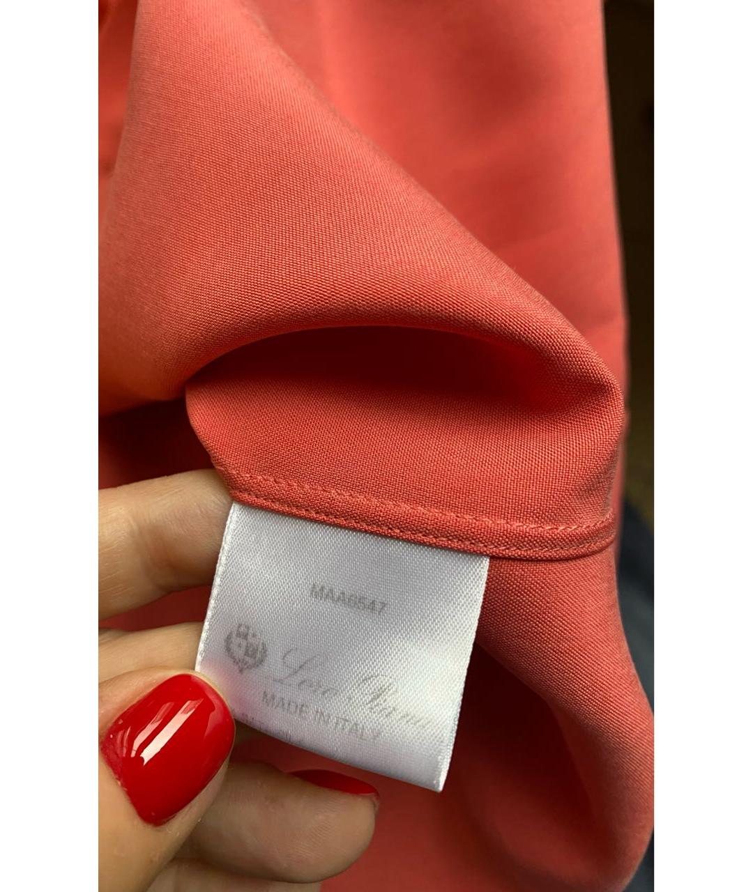 LORO PIANA Коралловая шелковая блузы, фото 8