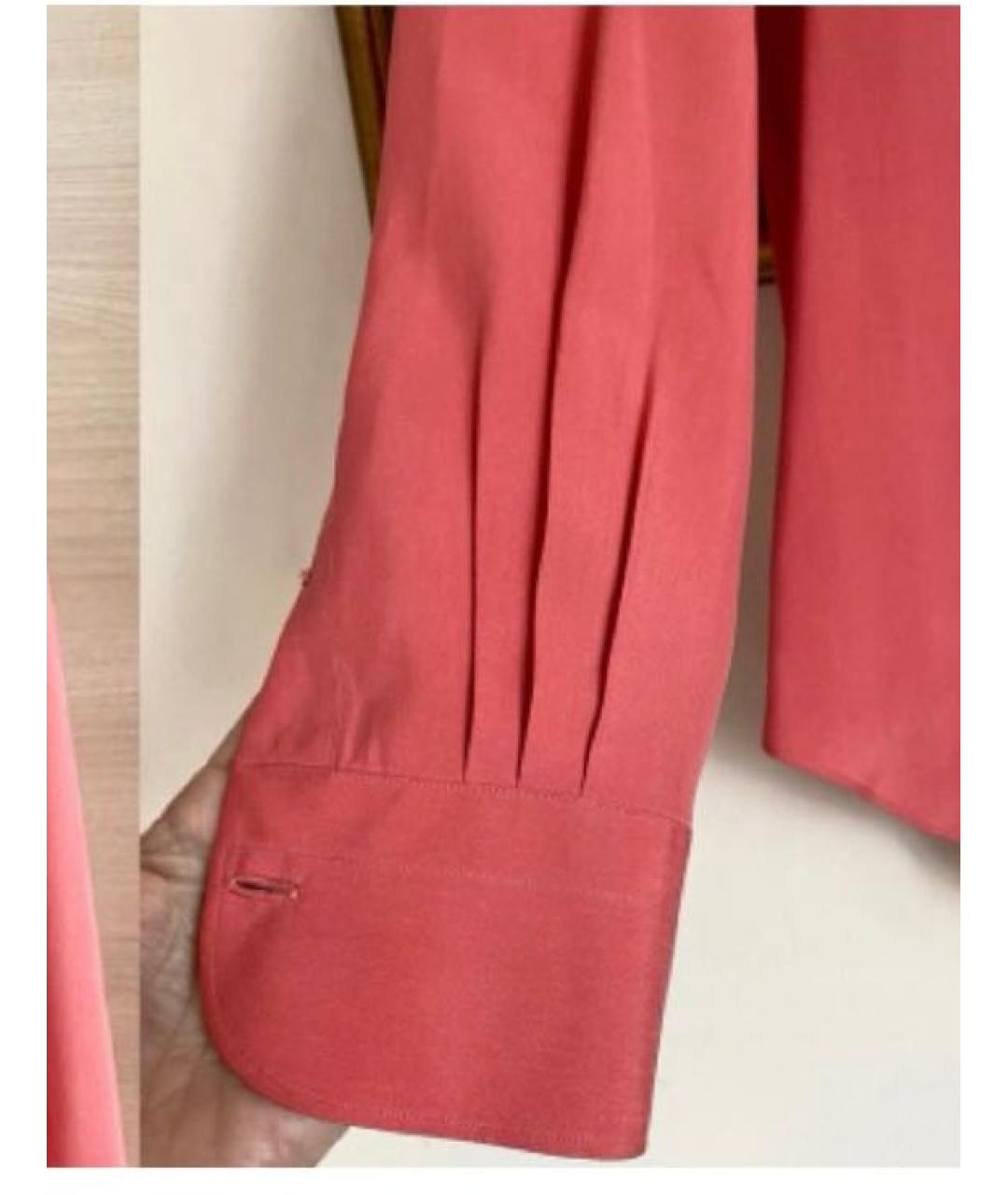 LORO PIANA Коралловая шелковая блузы, фото 5