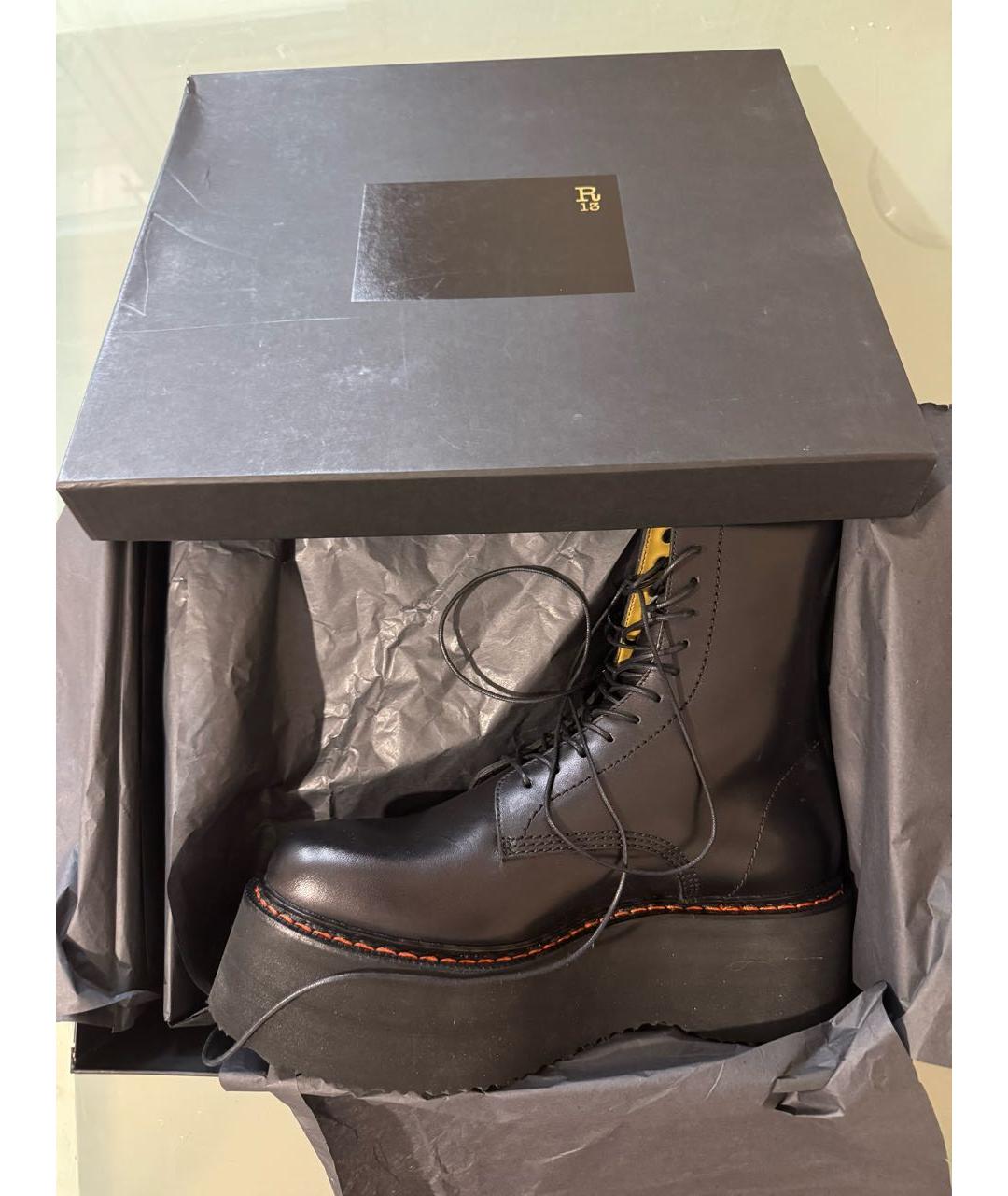 R13 Черные кожаные ботинки, фото 5