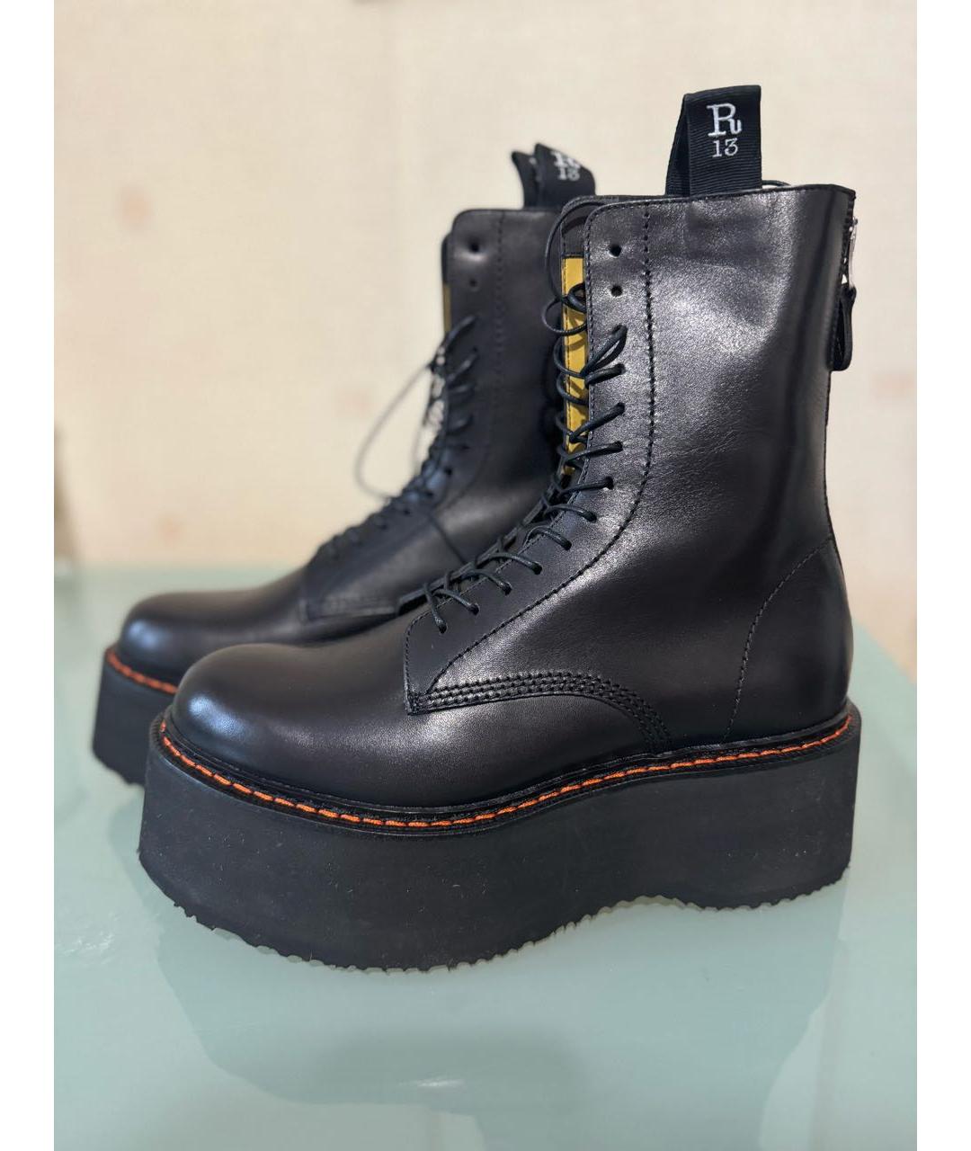 R13 Черные кожаные ботинки, фото 7