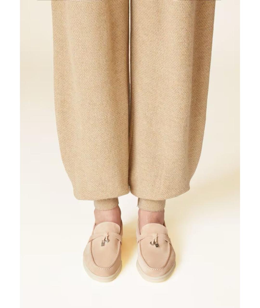 LORO PIANA Бежевые замшевые лоферы, фото 3