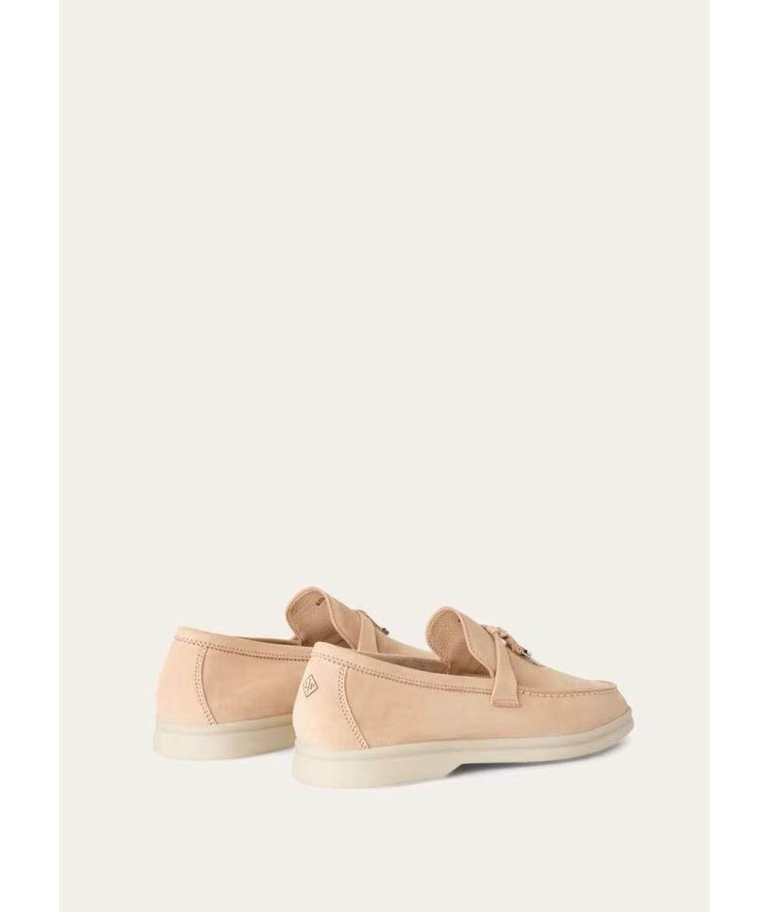 LORO PIANA Бежевые замшевые лоферы, фото 4