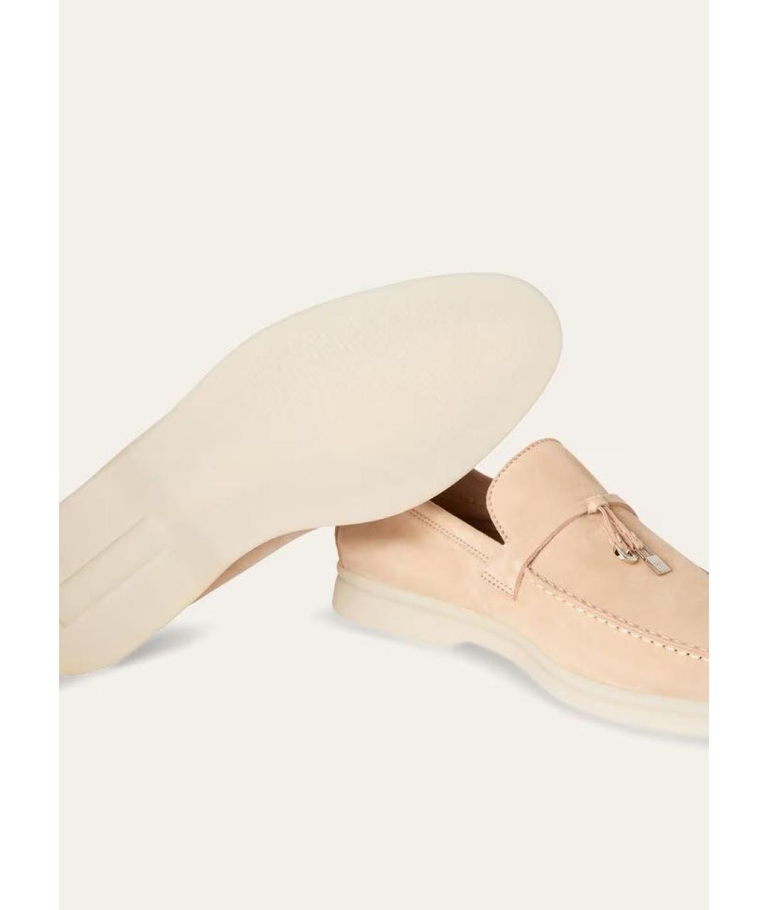 LORO PIANA Бежевые замшевые лоферы, фото 5