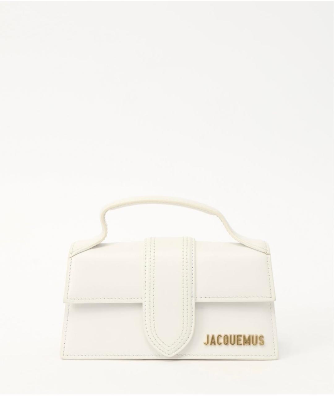 JACQUEMUS Белая кожаная сумка с короткими ручками, фото 7