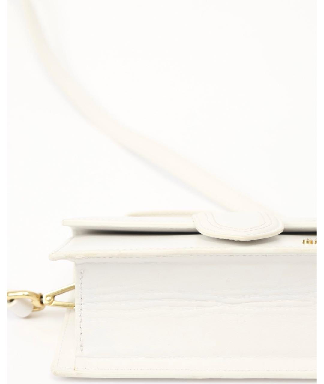 JACQUEMUS Белая кожаная сумка с короткими ручками, фото 3