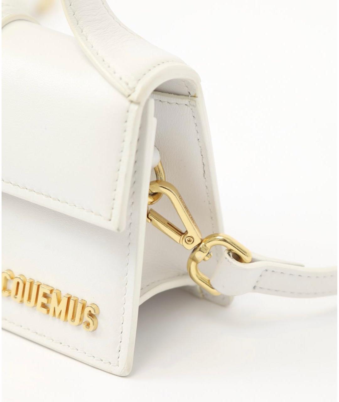 JACQUEMUS Белая кожаная сумка с короткими ручками, фото 6