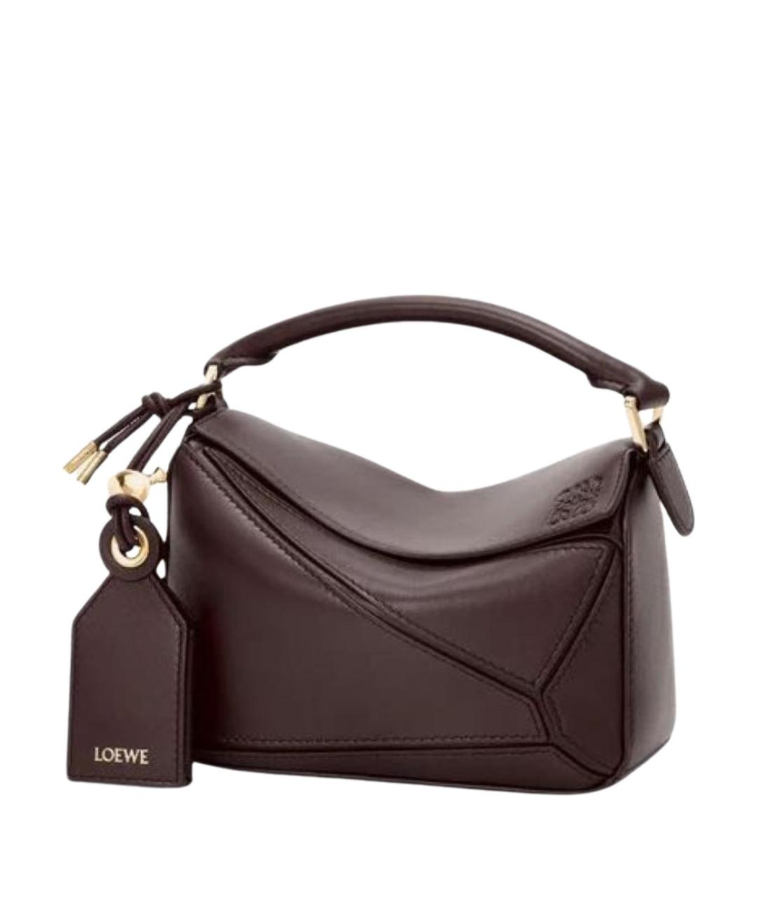 LOEWE Коричневая кожаная сумка через плечо, фото 1