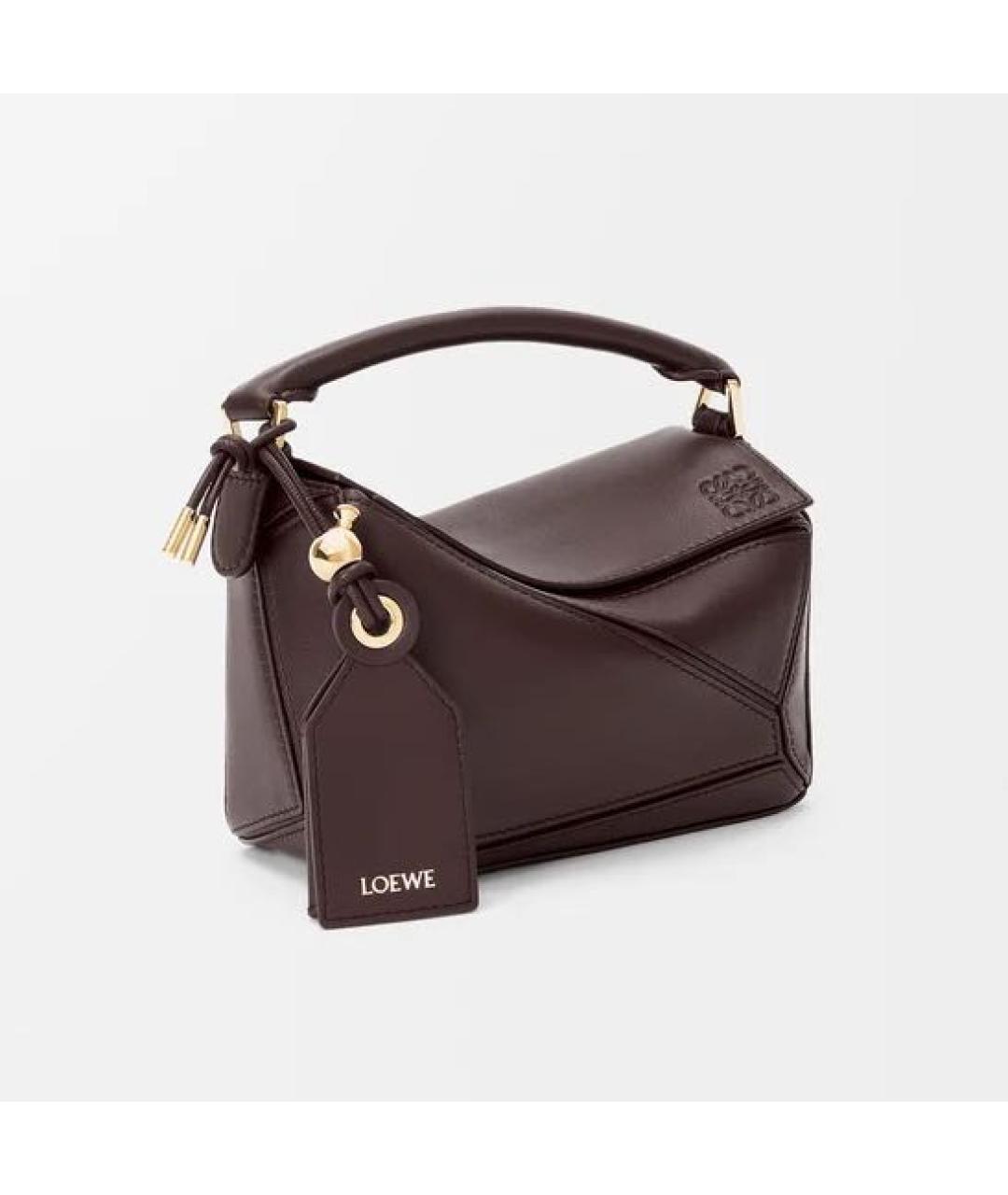 LOEWE Коричневая кожаная сумка через плечо, фото 5