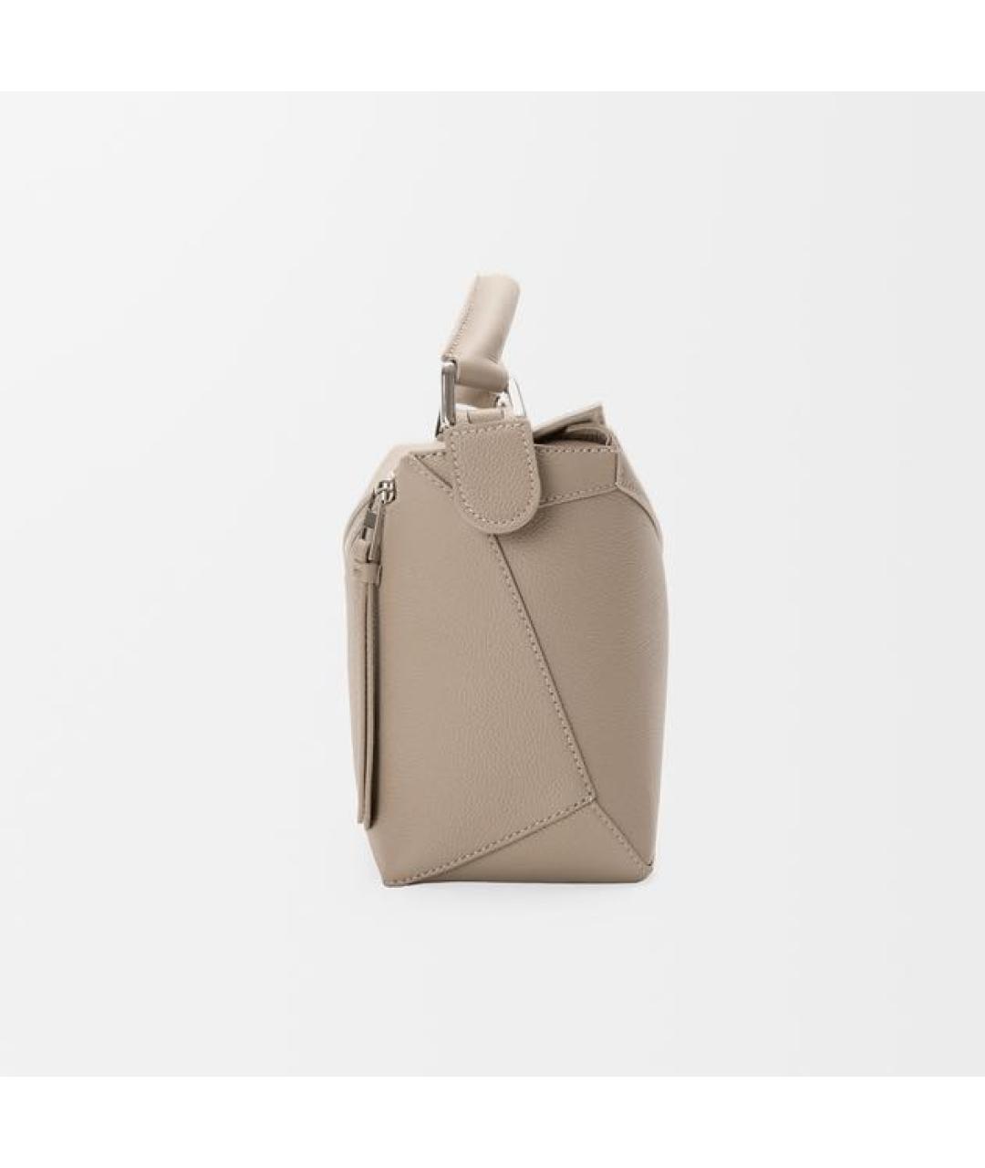 LOEWE Бежевая кожаная сумка через плечо, фото 5