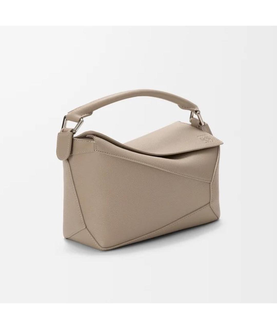 LOEWE Бежевая кожаная сумка через плечо, фото 4