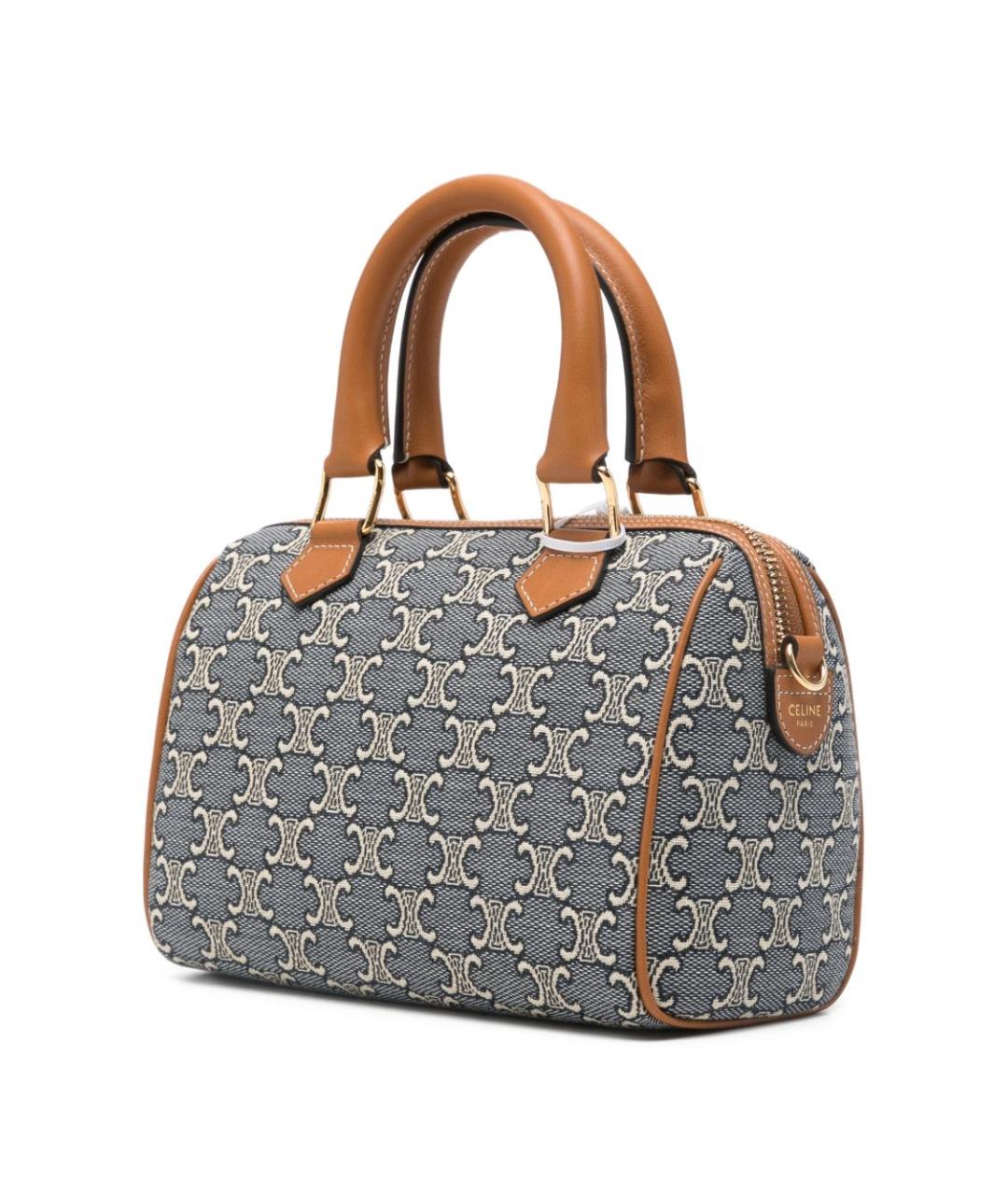 CELINE Голубая хлопковая сумка тоут, фото 5