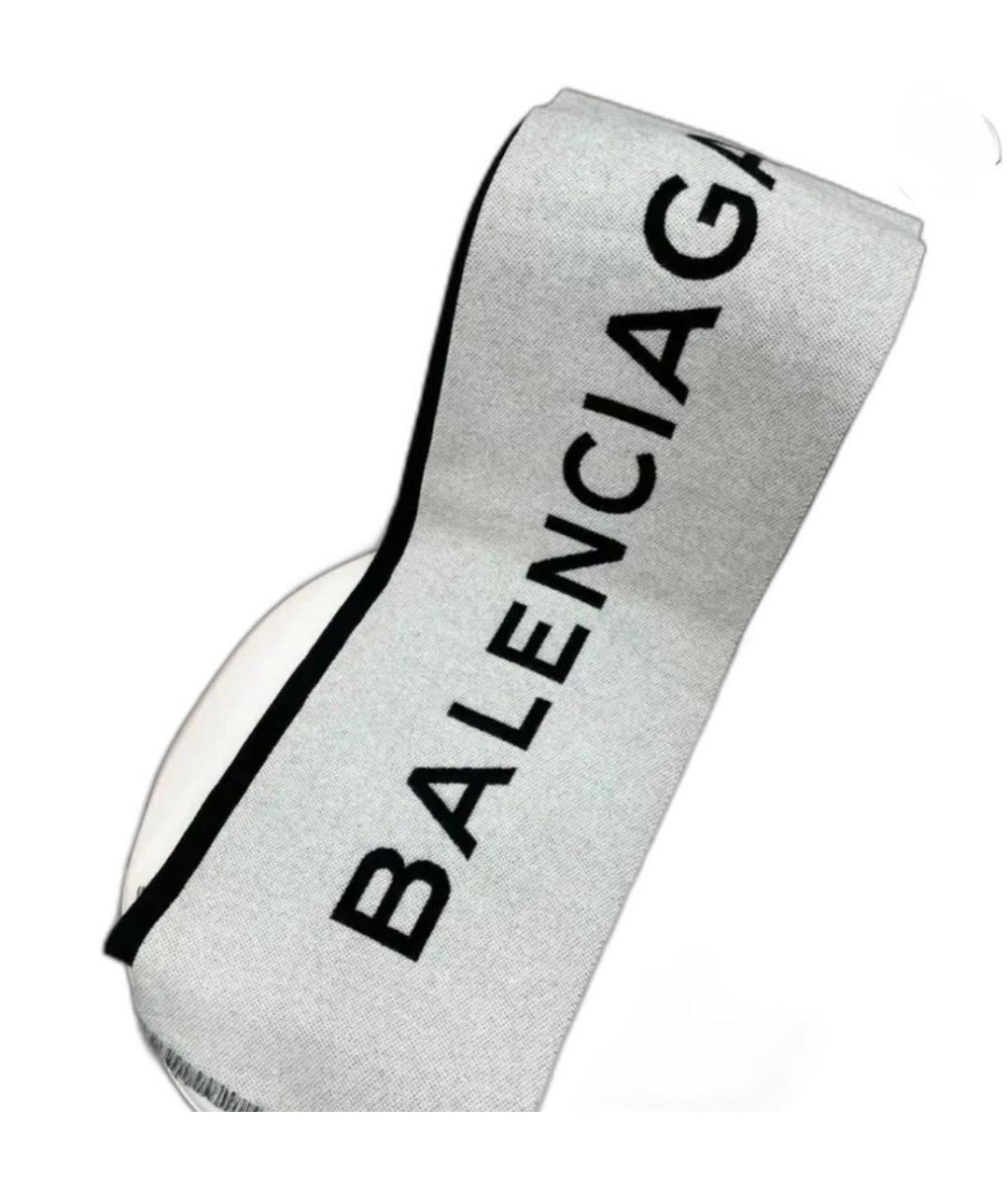 BALENCIAGA Серый кашемировый шарф, фото 2