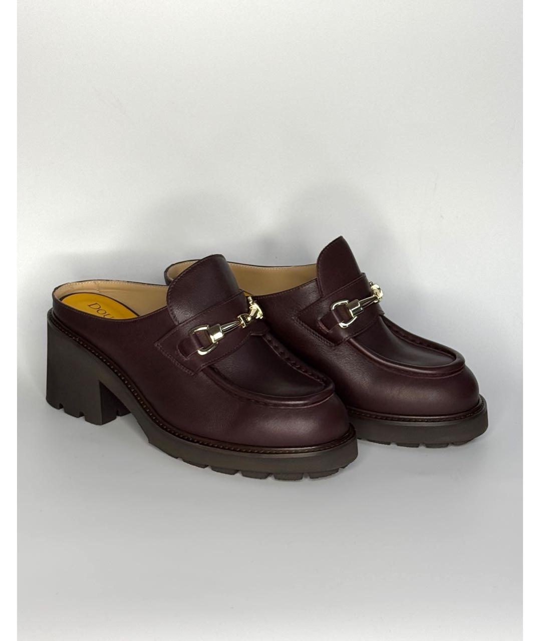 DOUCAL'S Бордовые кожаные сабо, фото 5