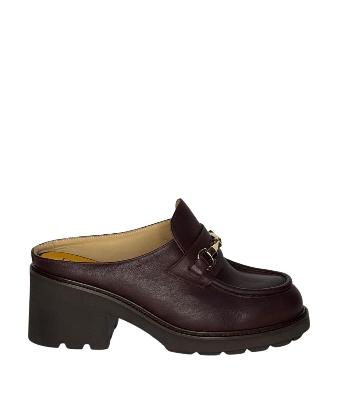 DOUCAL'S Бордовые кожаные сабо, фото 1