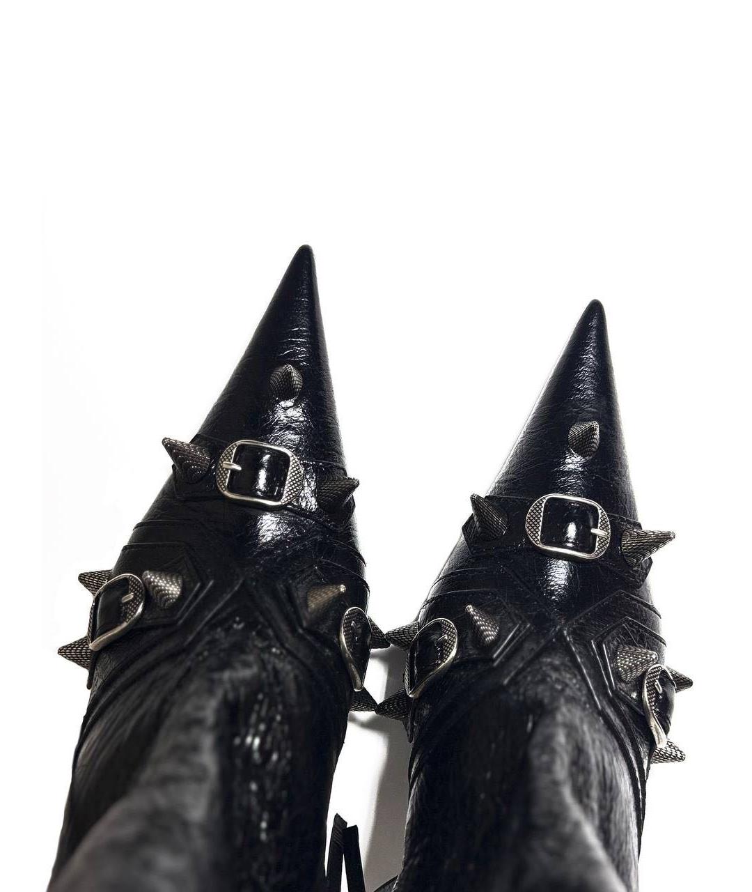 BALENCIAGA Черные кожаные сапоги, фото 4