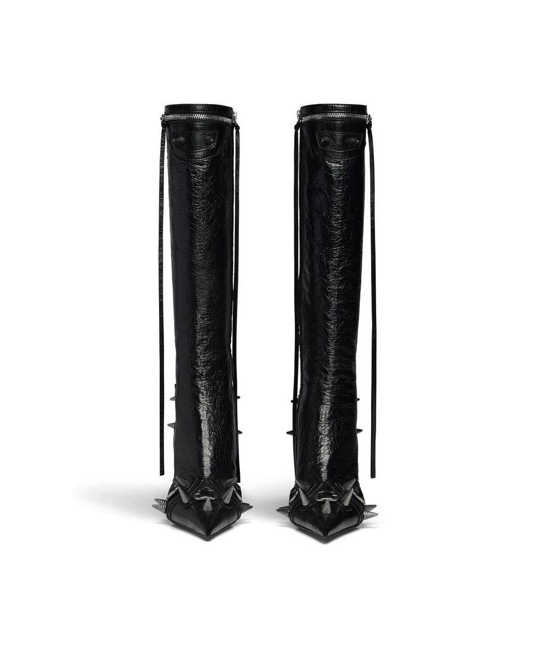 BALENCIAGA Черные кожаные сапоги, фото 2
