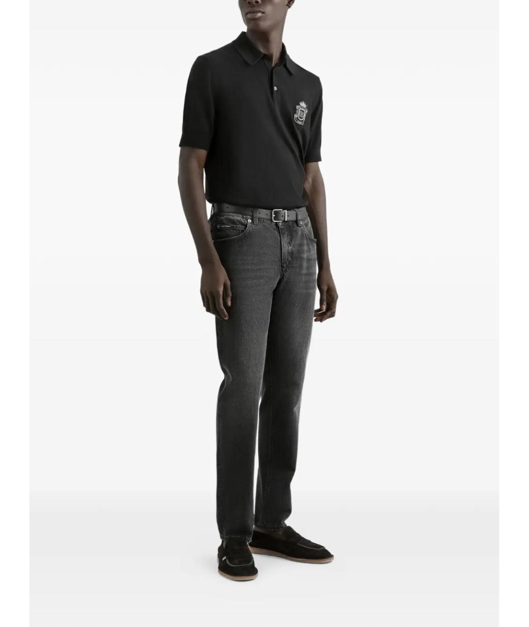 DOLCE&GABBANA Черные хлопковые прямые джинсы, фото 2