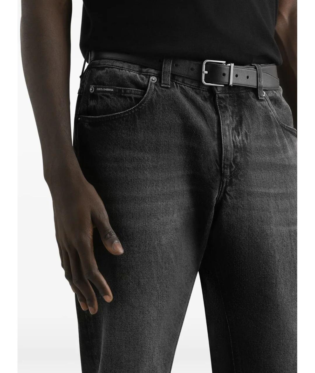 DOLCE&GABBANA Черные хлопковые прямые джинсы, фото 5