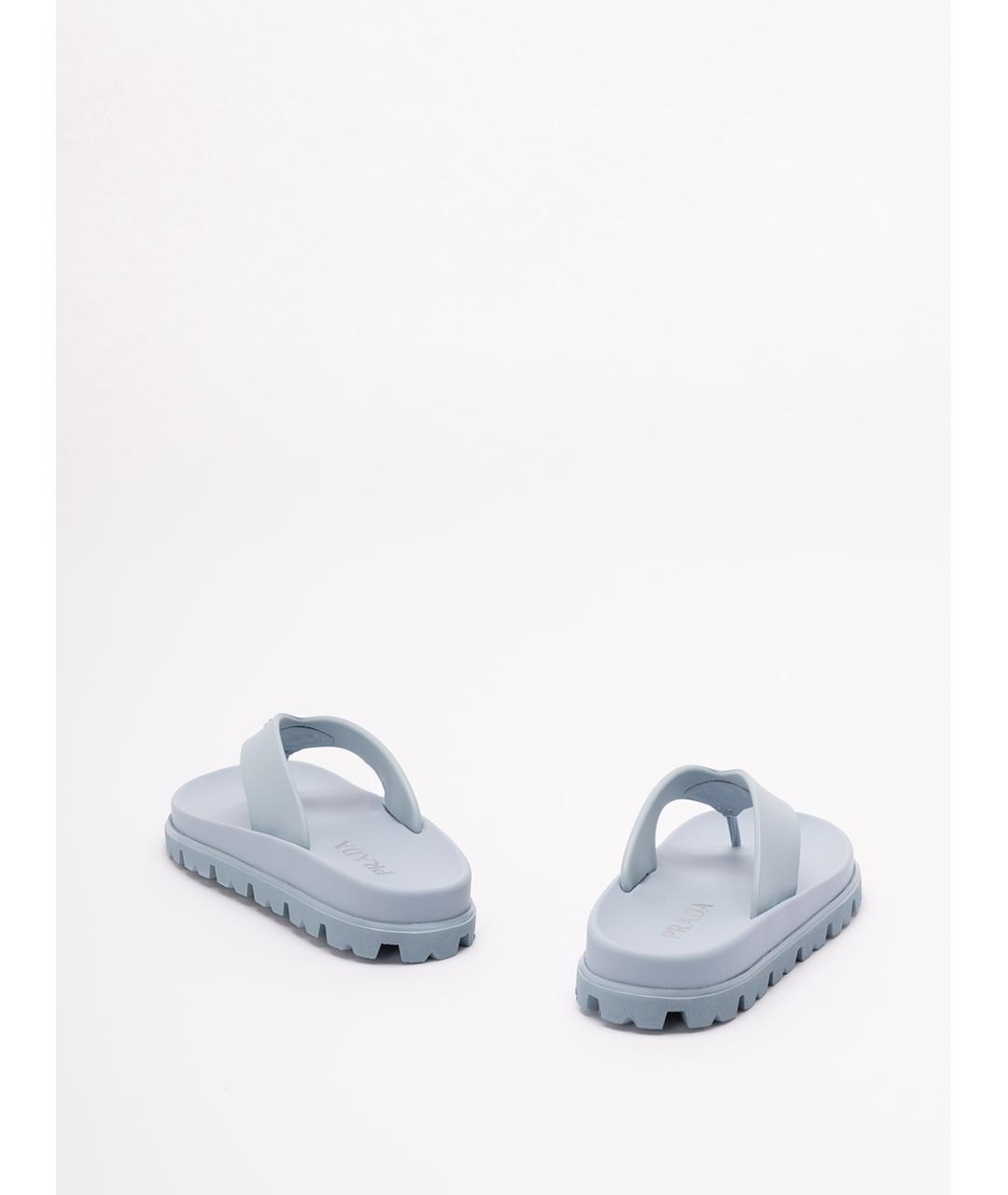 PRADA Голубые резиновые шлепанцы, фото 3