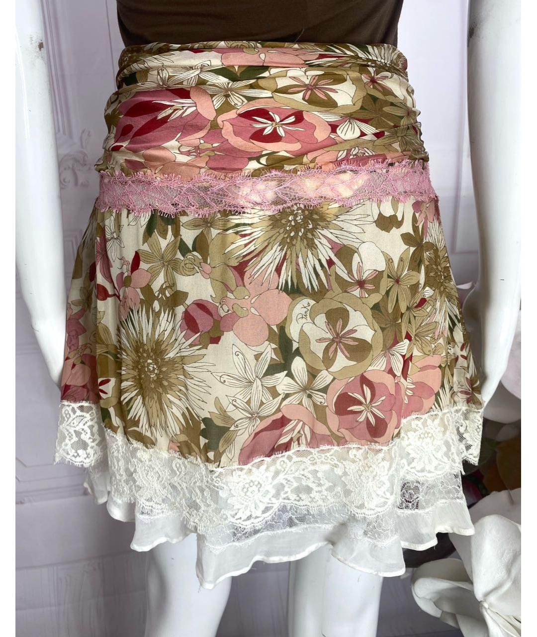 PINKO Мульти шелковая юбка мини, фото 2