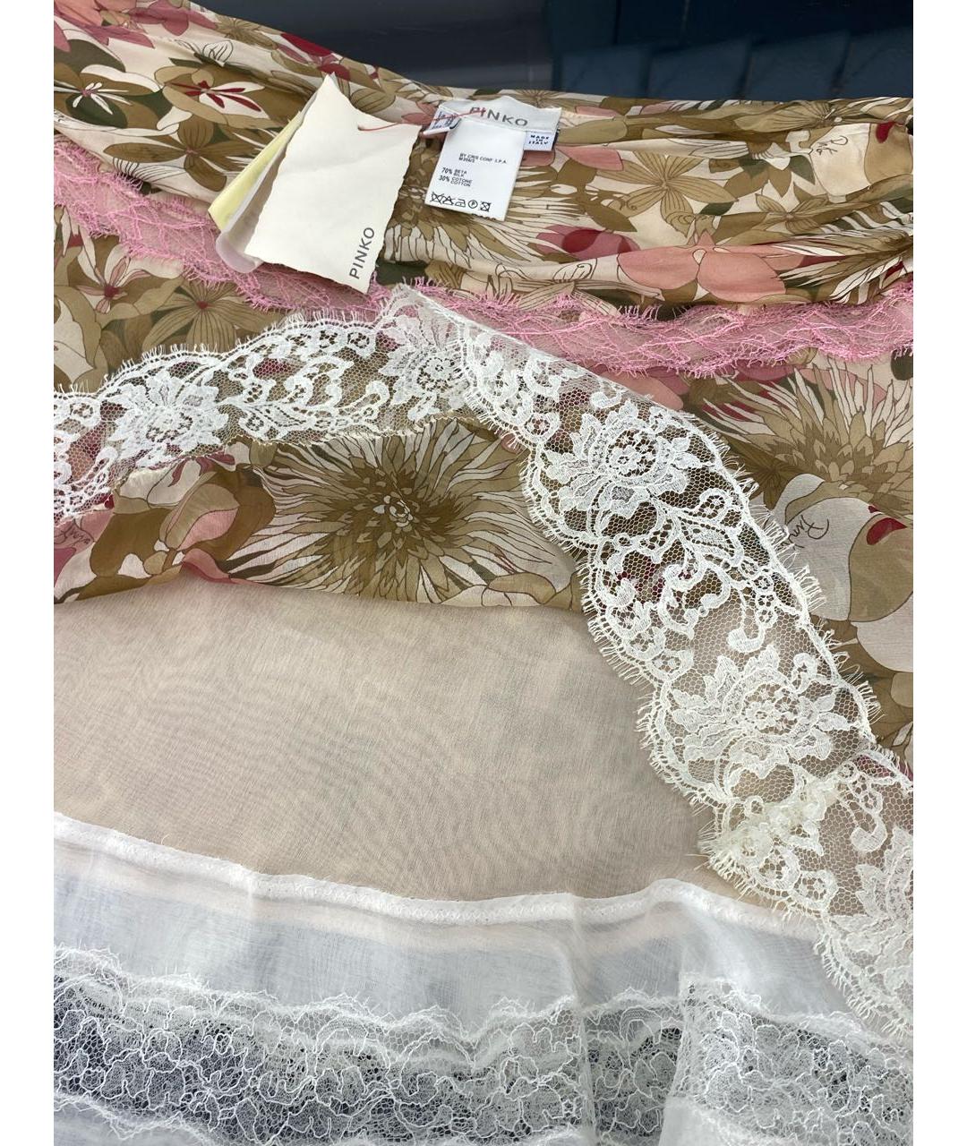 PINKO Мульти шелковая юбка мини, фото 7