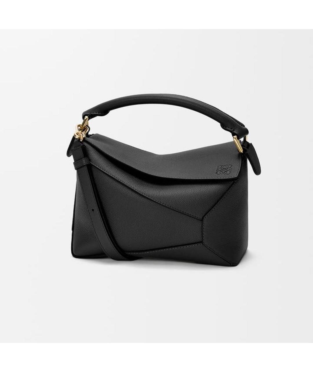 LOEWE Черная кожаная сумка с короткими ручками, фото 6