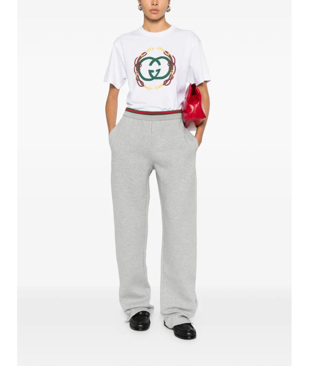 GUCCI Белая хлопковая футболка, фото 2