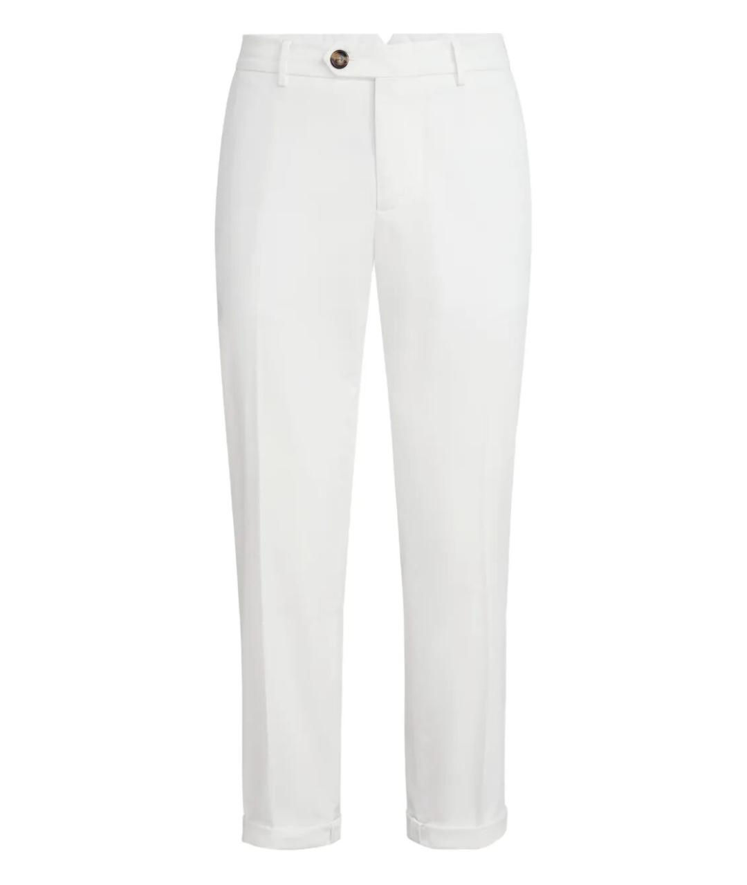 BRUNELLO CUCINELLI Белые хлопковые повседневные брюки, фото 1