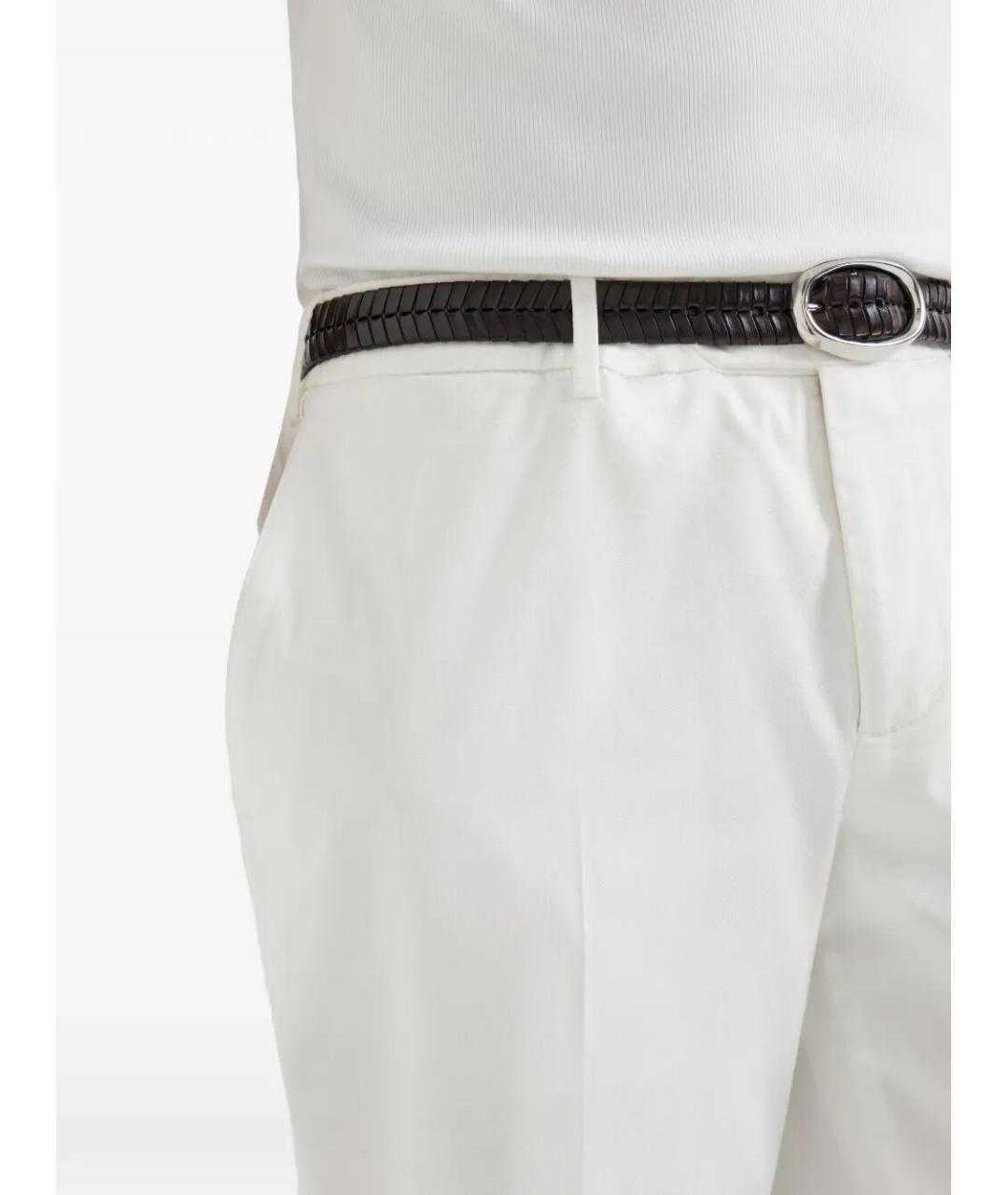 BRUNELLO CUCINELLI Белые хлопковые повседневные брюки, фото 3