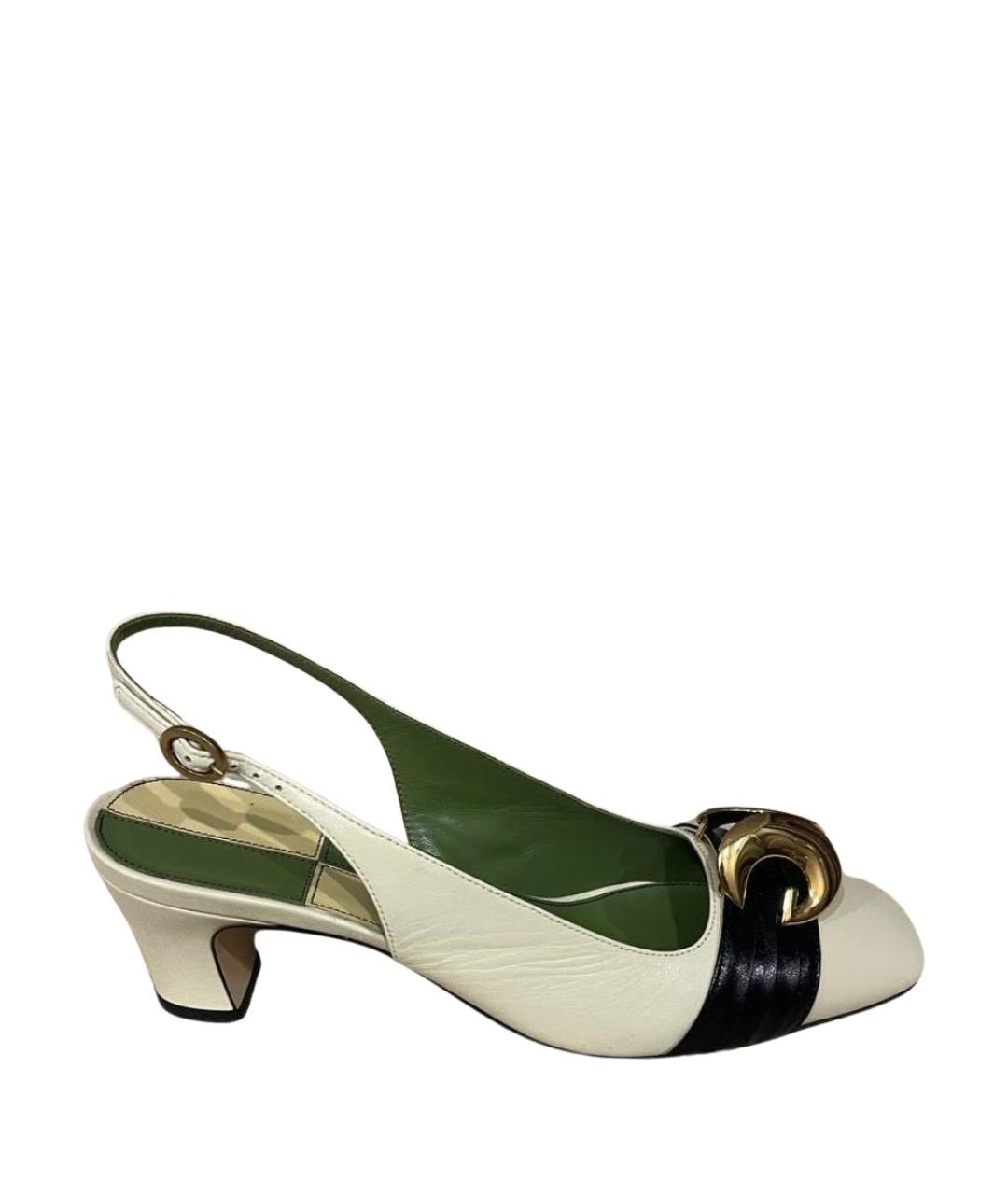 GUCCI Бежевые кожаные туфли, фото 1